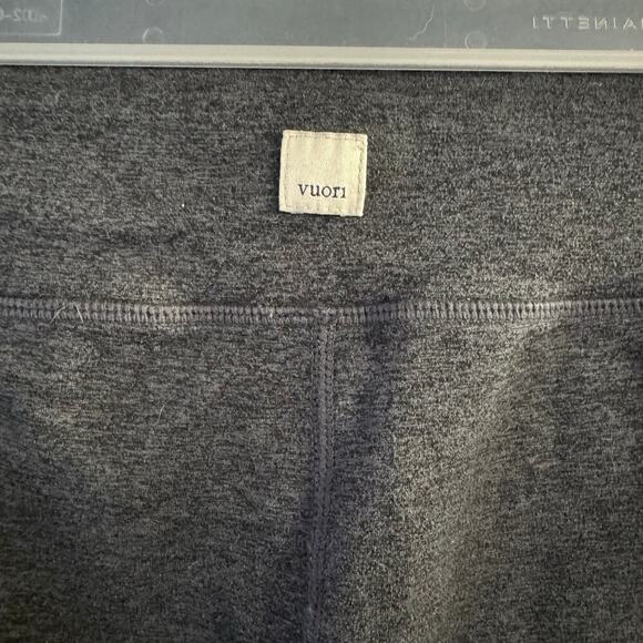 Vuori Women’s Ankle Leggings Heathered Charcoal Gray Elastic Waist Pockets - Picture 4 of 6